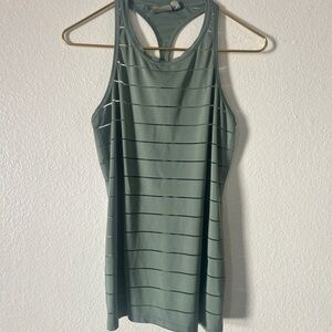 Athleta Teal and Gray Striped Tank Top